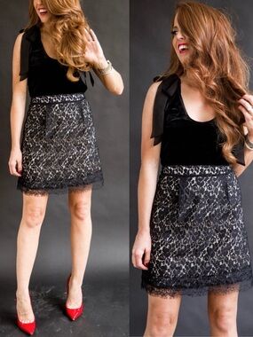 Gibson x Glam Squad Black Tara Bow Detail Tank Top Velvet Style Y2K